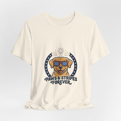 Paws & Stripes Forever Tee | Americana Retro 4th of July, Vintage Patriotic Palette