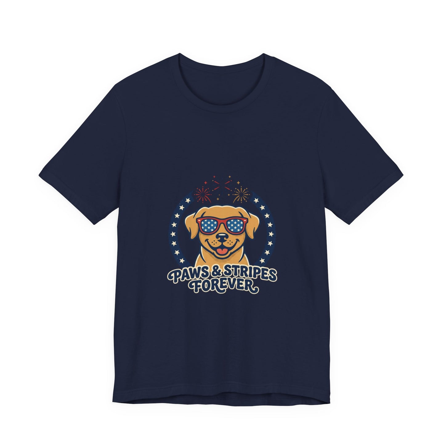 Paws & Stripes Forever Tee | Americana Retro 4th of July, Vintage Patriotic Palette