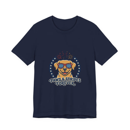 Paws & Stripes Forever Tee | Americana Retro 4th of July, Vintage Patriotic Palette