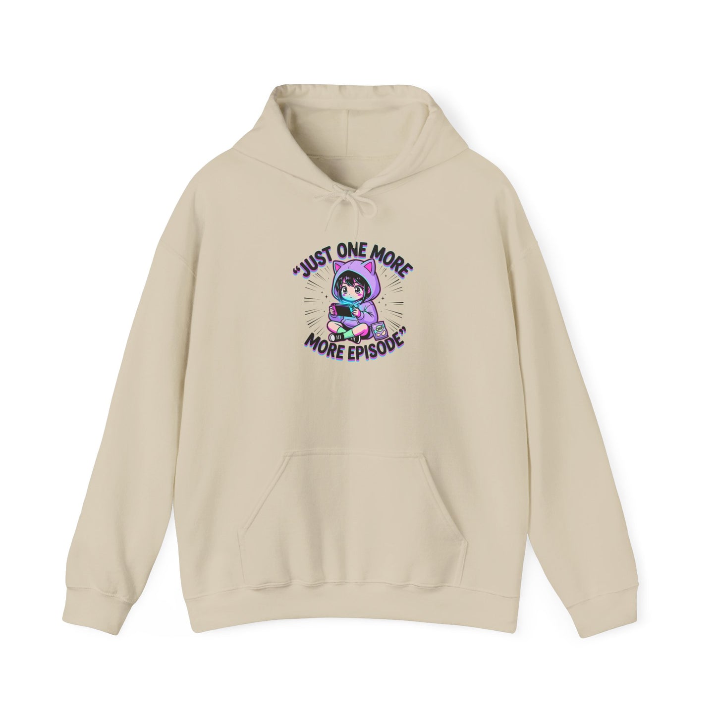Just One More Episode anime aesthetic Hoodie | chibi kawaii, manga panel art