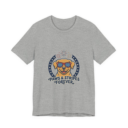 Paws & Stripes Forever Tee | Americana Retro 4th of July, Vintage Patriotic Palette