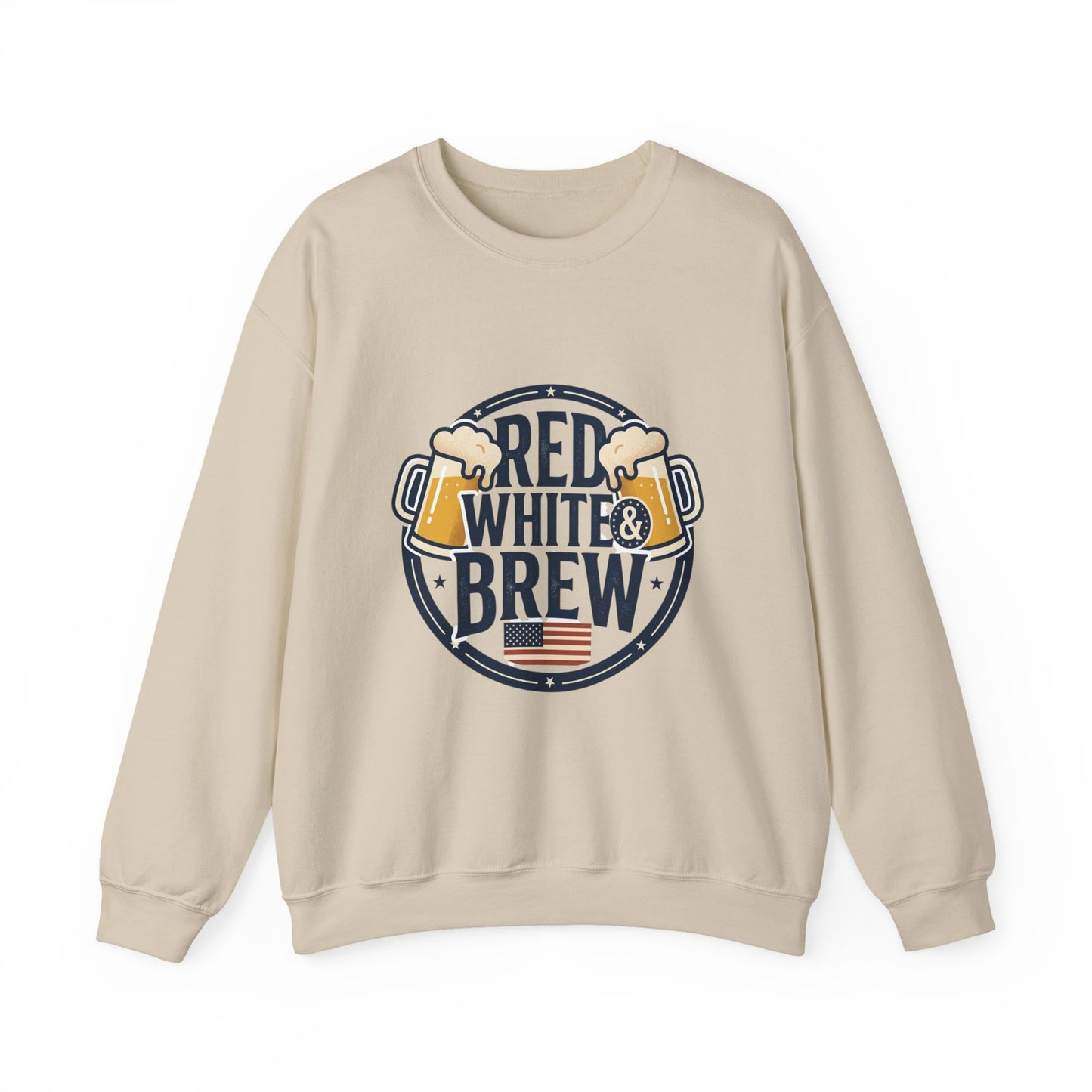 Red White & Brew Sweatshirt | Americana, Vintage Distressed, 4th of July