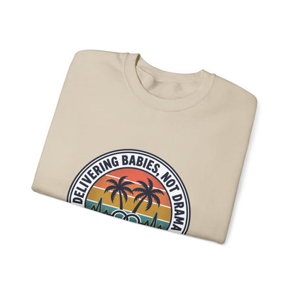 Retro Sunset Palms Crewneck, vintage distressed Americana, summer BBQ 4th of July