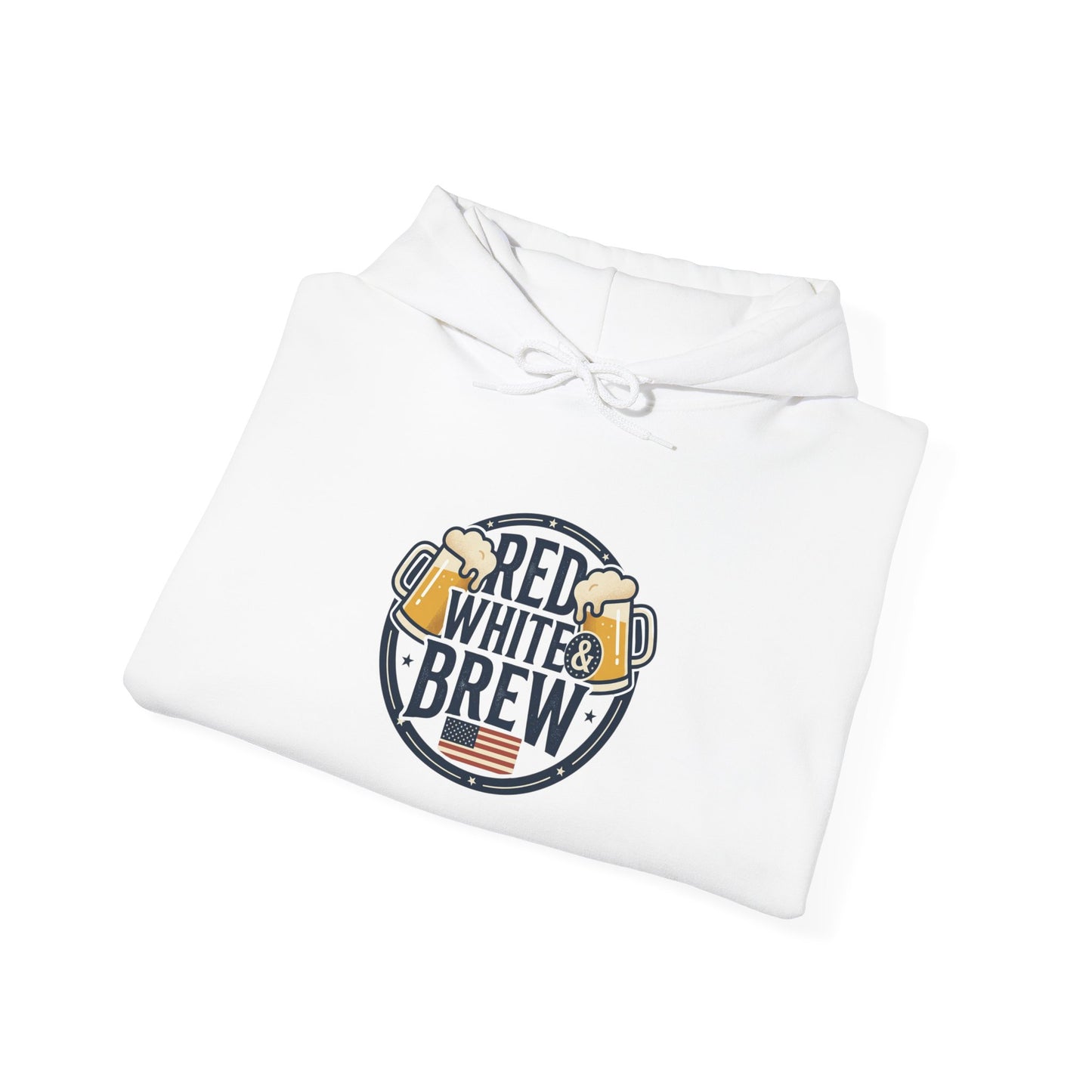 Red White Brew Hoodie | Americana, vintage distressed patriotic palette