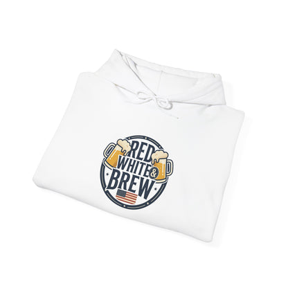 Red White Brew Hoodie | Americana, vintage distressed patriotic palette
