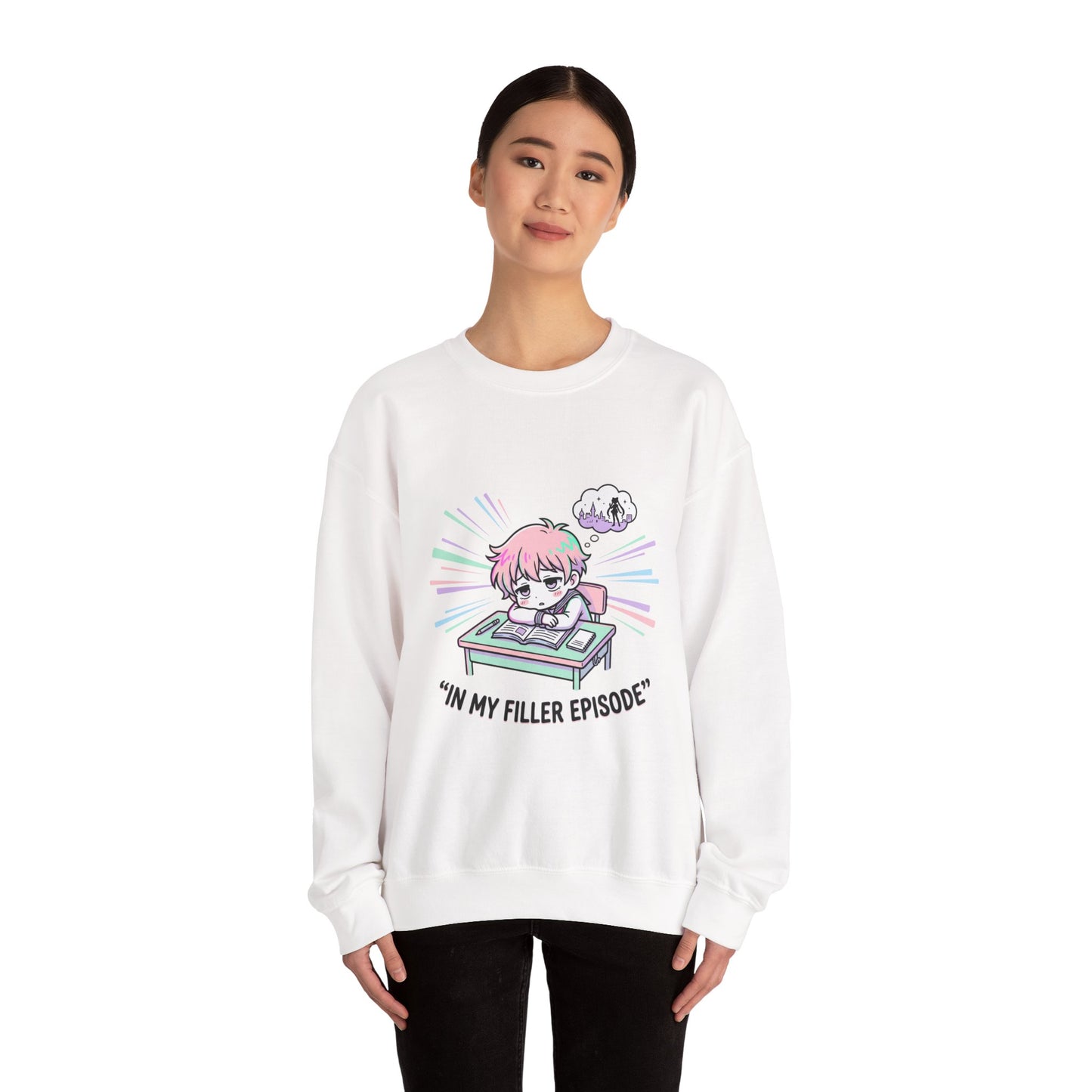 chibi manga panel crewneck sweatshirt | anime aesthetic, kawaii