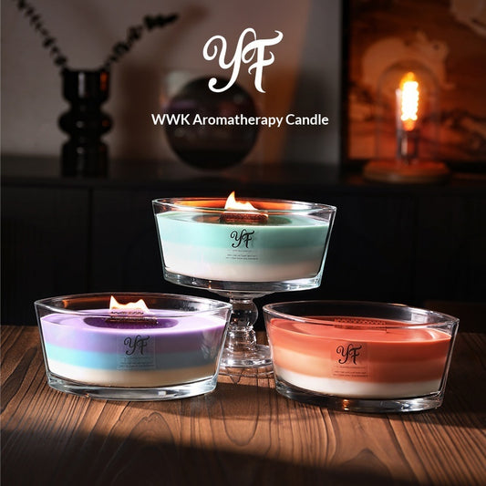 American-style WW Fireplace Boat-shaped Soy Scented Candle